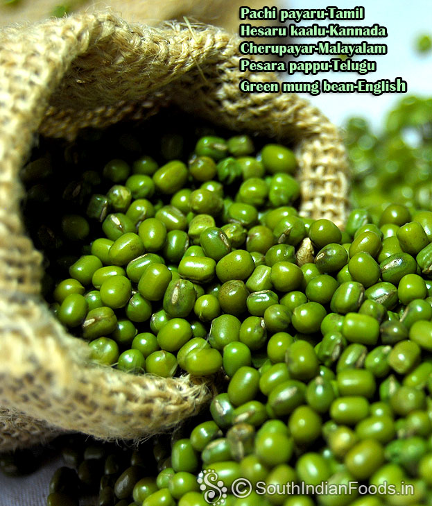 Green gram-Green moong dal-pasi payaru / Pachai payaru