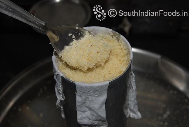 Puttu is perfectly cooked cut off heat