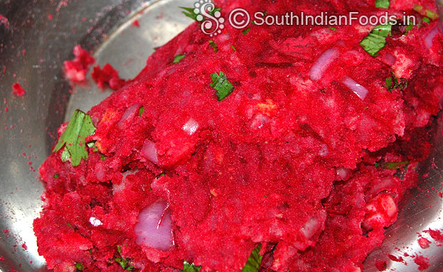 Beetroot cutlet dough is ready, you can refrigerate for better results