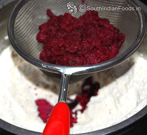 Add beetroot puree, strain wiht out lumps