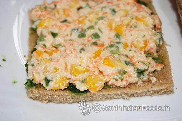 Add rava mixture, evenly spread over the bread