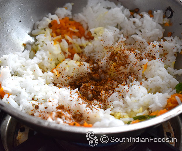 Add curry powder [ Bengal gram, urad dal, dry red chilli, curry leaves, coconut, pepper, cumin,coriander,& mustard seeds]
