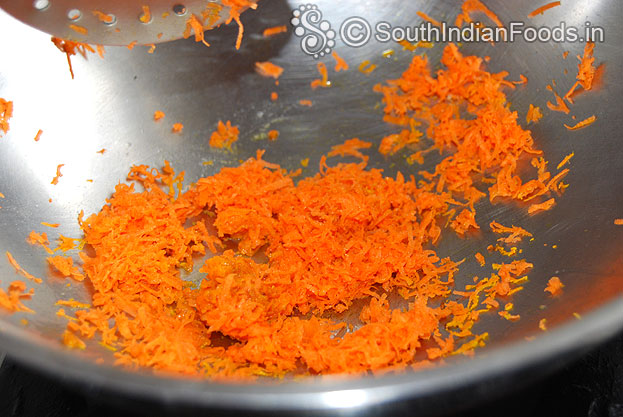 Heat ghee add carrot saute