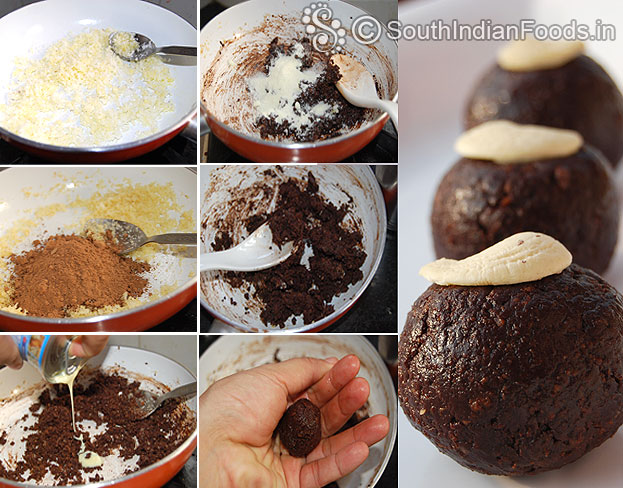 Choco balls-Instant healthy ladoo for festivals stepwise pictures