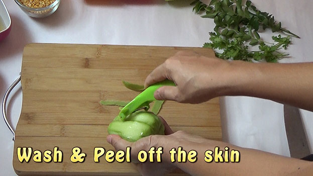 Peel off the skin