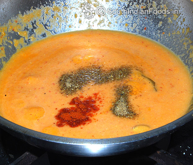 Add red chilli powder & garam masala, let it boil