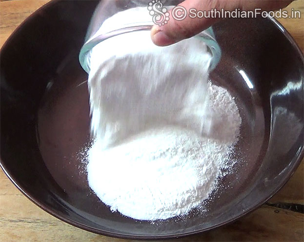 In a bowl add rice flour for mullu murukku