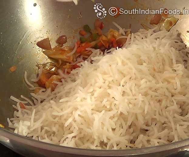 Add basmati rice mix well