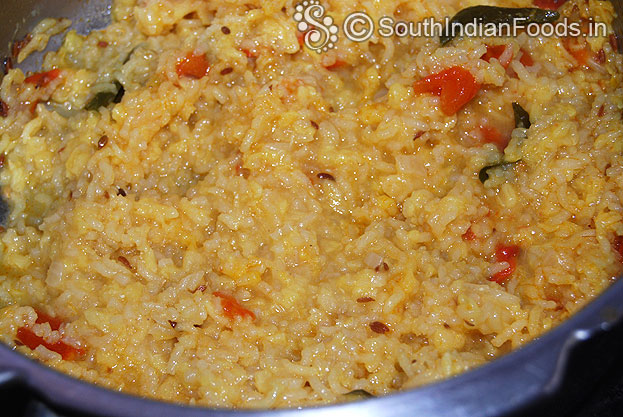 Moong dal khichdi ready, serve hot with ghee