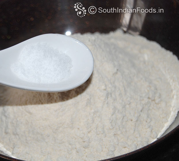 In a bowl add wheat flour, salt