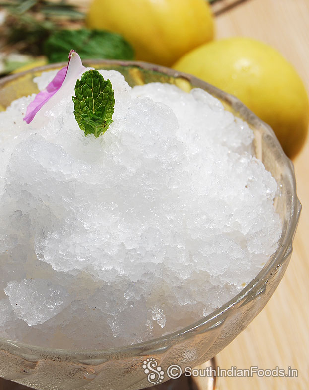 Homemade lime granita