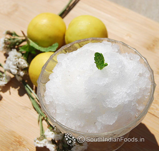 Lemon cardamom granita