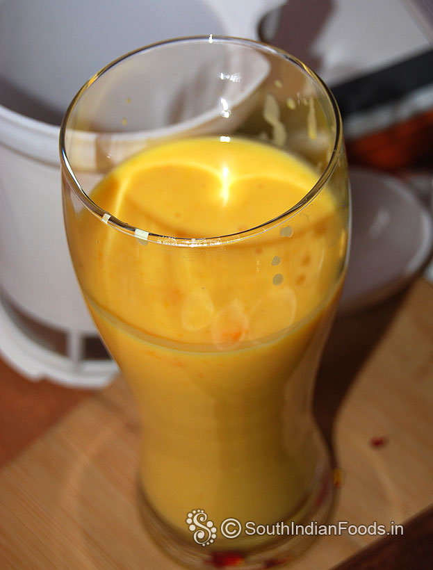 Mango milkshake[mango, milk, sugar, ice cubes, condensed milk]