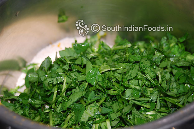 Add chopped fenugreek leaves, water mix well & make soft dough