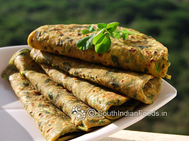 Fenugreek leaves paratha serve hot with curd or pickle