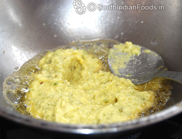 Heat pan, add ¼ cup ghee, ground mixture