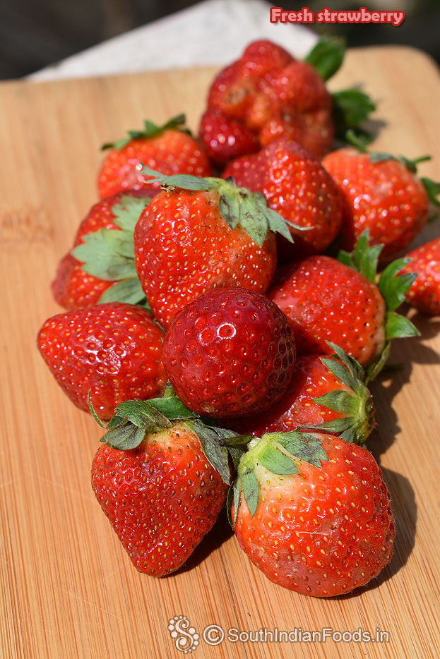 Take fresh strawberry