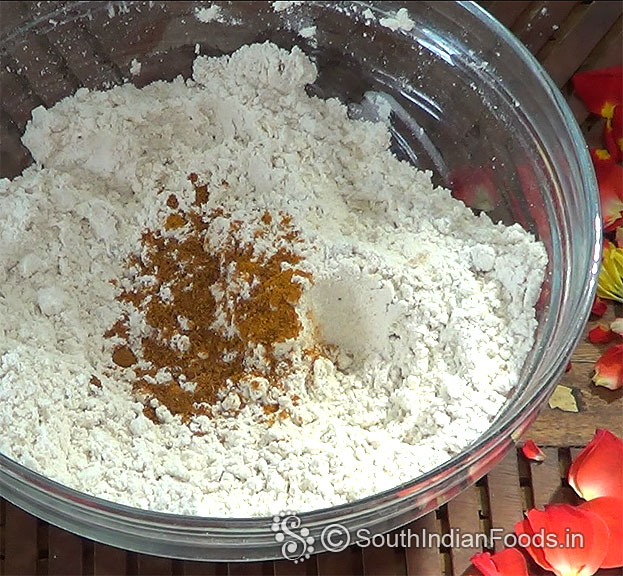 Add red chilli pwoder & turmeric powder mix well