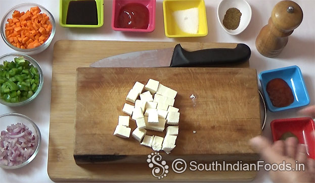 Cut paneer into cubes