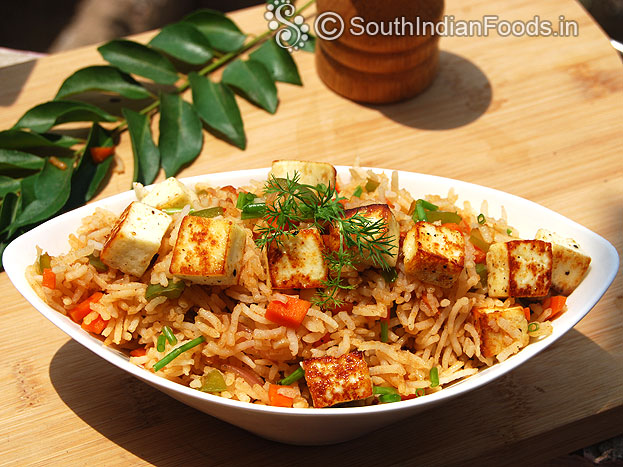 Delicious paneer fried rice ready