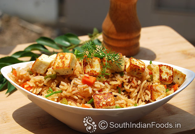 Paneer capsicum fried rice