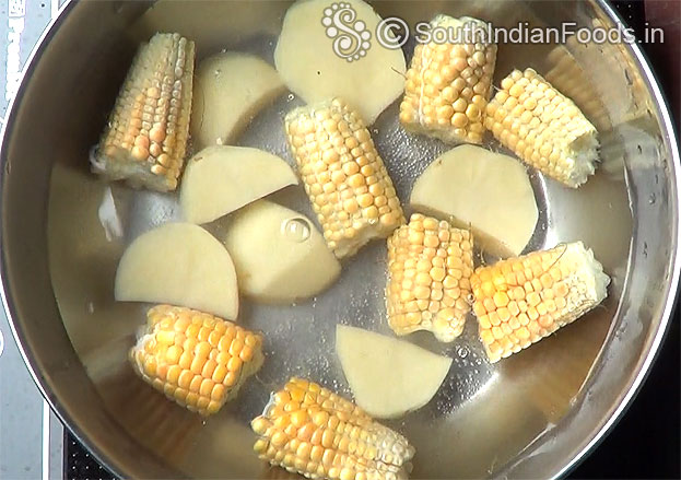 Boil corn, potato
