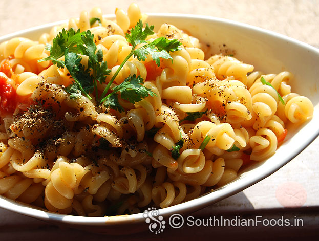 Indian style masala pasta with tomato