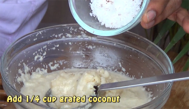 Add 1/4 cup grated coconut