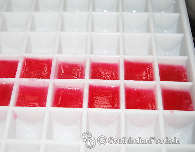 Rose ice cubes ready