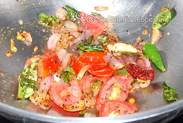 Add chopped tomato saute till soft