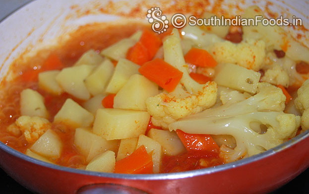 Add boiled vegetables