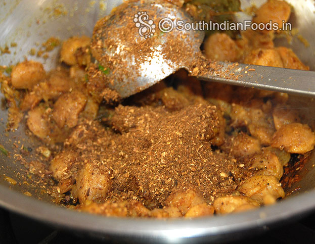 Add cumin, coriander & pepper powder saute