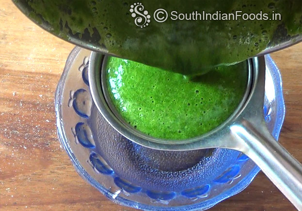 Filter to extract spinach juice