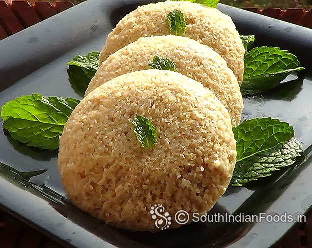 Foxtail millet idli is ready, serve hot with chutney or sambar