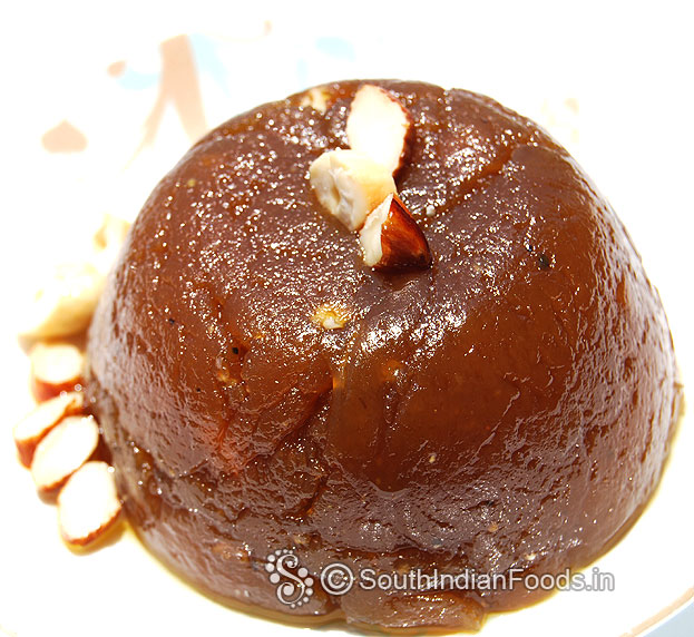 Wheat jaggery halwa