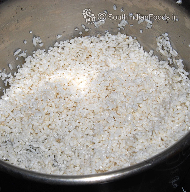 Soaked raw rice ready