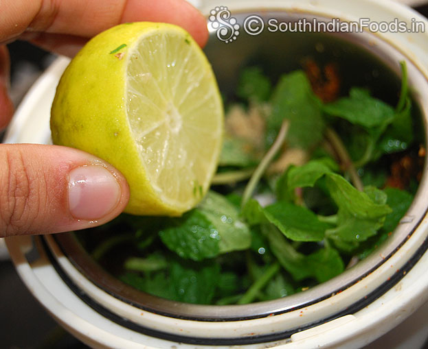 Add lemon juice & water finely grind