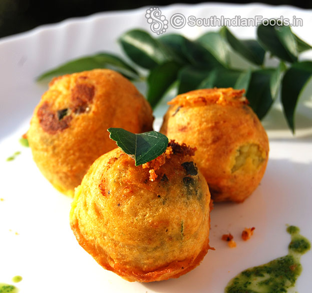 Aloo vada is ready, serve hot with green chutney