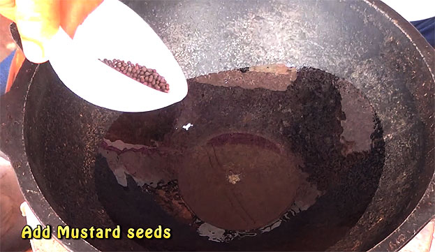 Add mustard seeds, let ti splutter