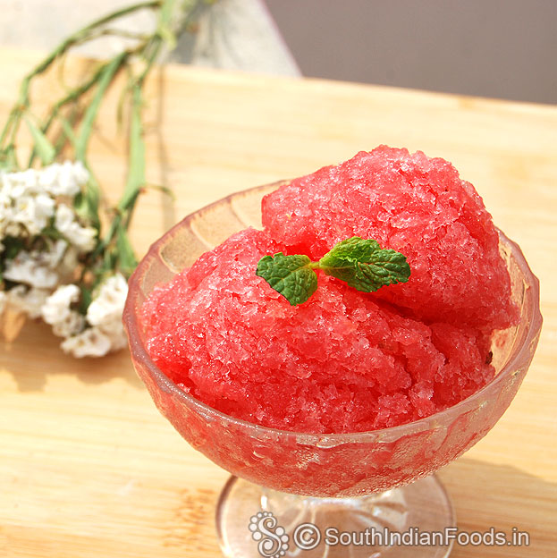 Fresh watermelon granita