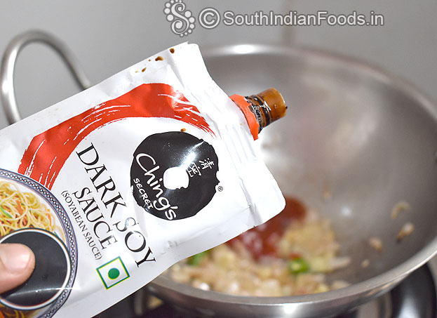 Add dark soya sauce
