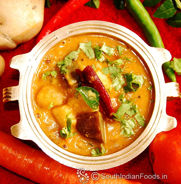 Indian vegetable dal curry