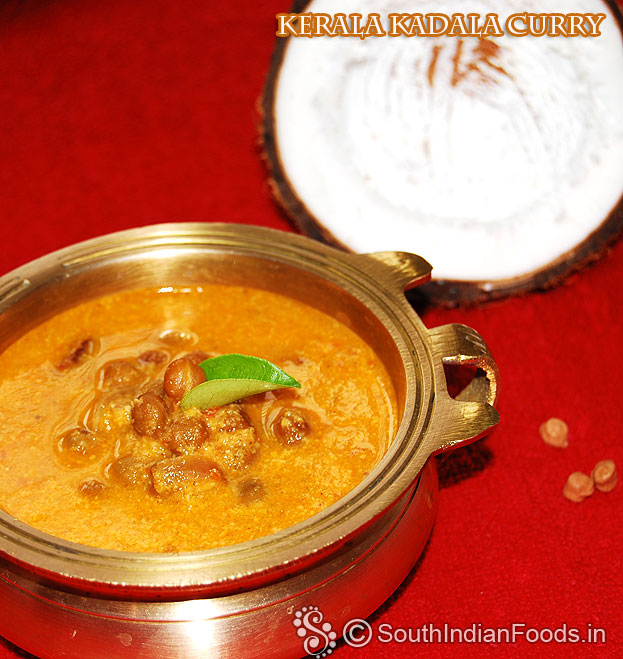 Instant kadala curry ready, serve hot with rice, string hoppers or puttu