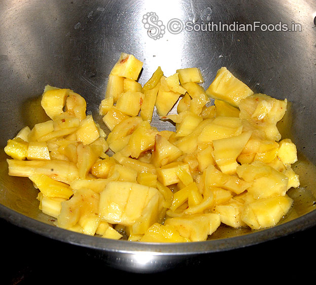 Add chopped jackfruit, saute for 3 min