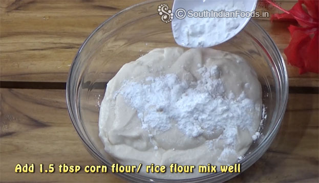 Add corn flour, mix well