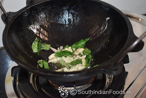Add garlic, curry leaves