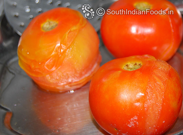 Boil tomatoes for 3 min