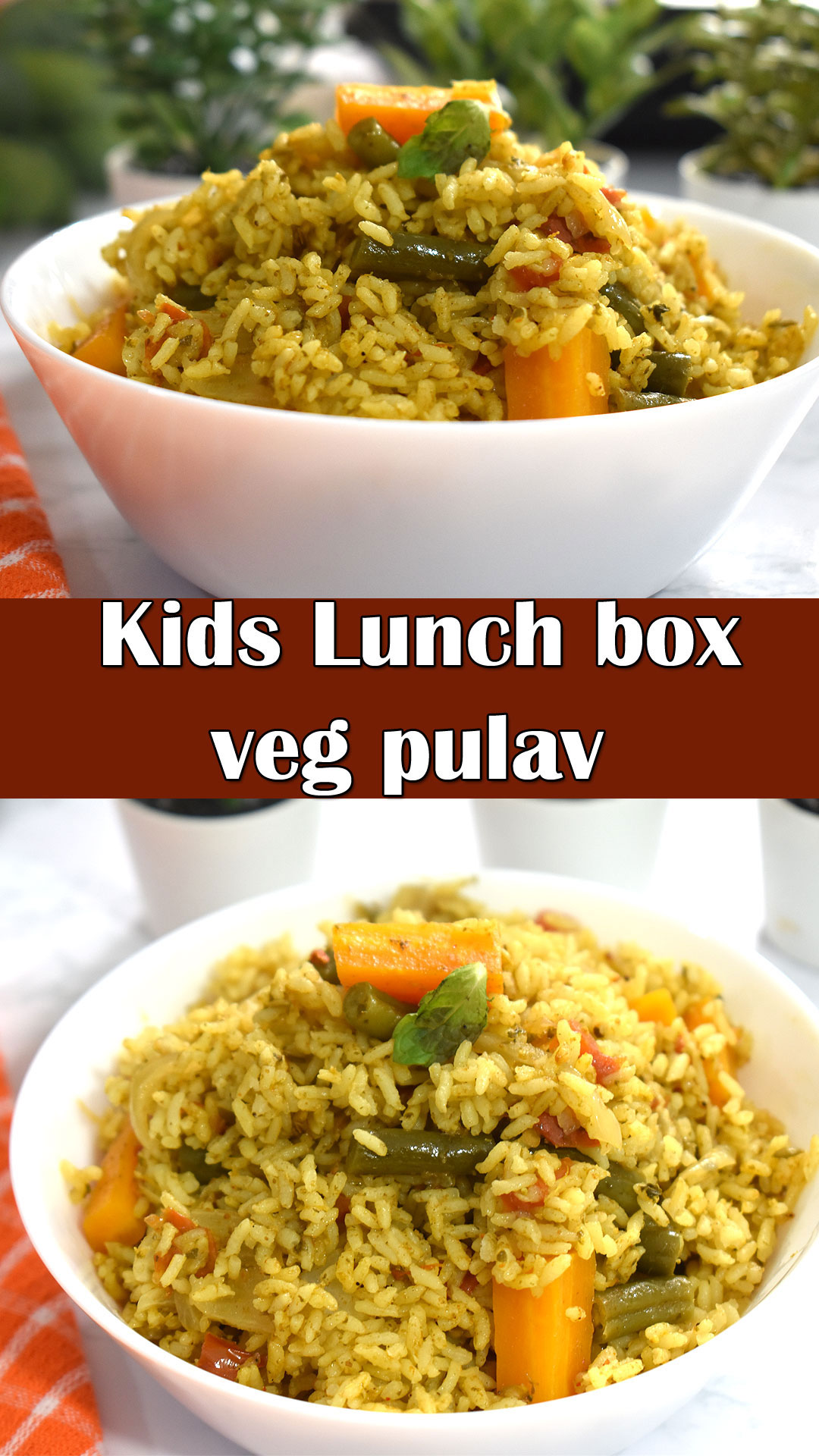 Kids veg lunch box pulav