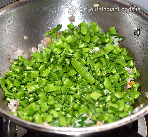 Add chopped cluster beans[Kothavarangai]