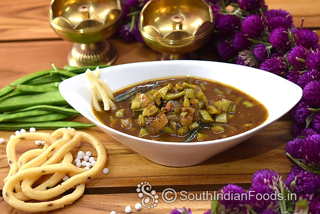 Cluster beans tamarind curry
